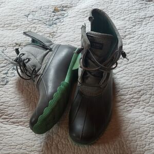 Sperry Kids Gray and Green Boots